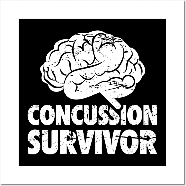 Survivor - Get Well Gift Cracked Skull Concussion Wall Art by MeatMan